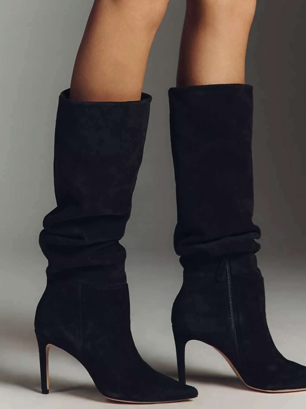NWOT Anthropologie Scrunch Pointed-Toe Heeled Boots